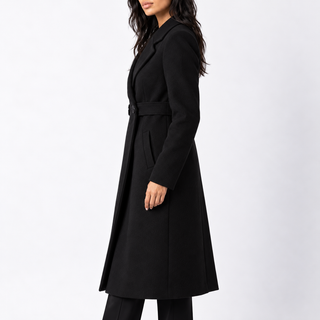 Women's Elegant Winter Double Breasted Wool Coat | Long