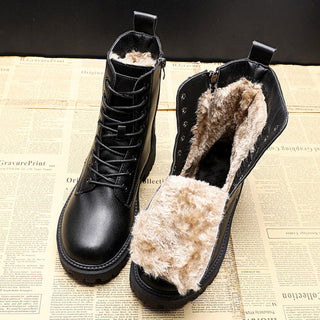 Damen Winterstiefel Leder Schnürung – Detailansicht