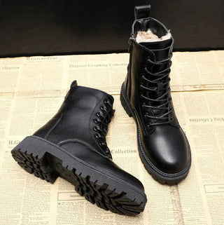 Damen Winterstiefel Leder Schnürung – Detailansicht