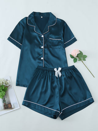 Women's Pajama Set | Button Closure Top & Shorts