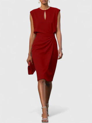 Vestido de noche fruncido para mujer | Midi