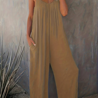 Combinaison femme avec bretelles spaghetti | Jambe large
