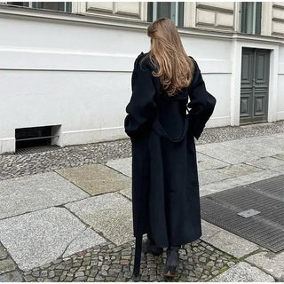 Women's Winter Trench Coat | Double-Breasted Coat with Belt