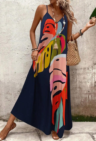 Robe d'été abstraite femme | maxi