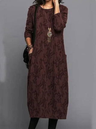 Vestido para mujer con bolsillos y estampado floral | Midi