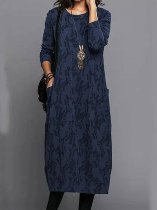 Vestido para mujer con bolsillos y estampado floral | Midi