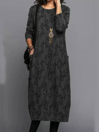 Vestido para mujer con bolsillos y estampado floral | Midi