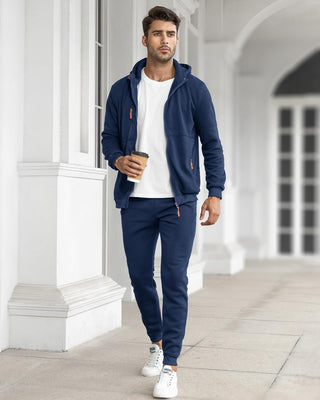 Męski komplet dresowy z kapturem | Kurtka na zamek & spodnie dresowe