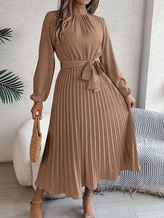 Damska plisowana elegancka sukienka | Midi