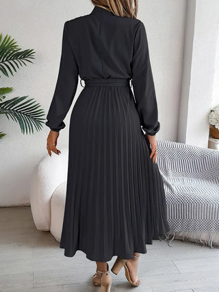 Damska plisowana elegancka sukienka | Midi