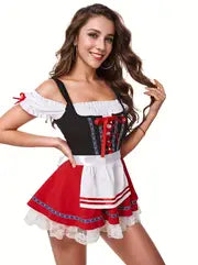 Damen Oktoberfest Dirndlkleid | Mini zum Schnüren