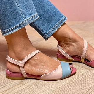 Damskie sandały colorblock | płaskie
