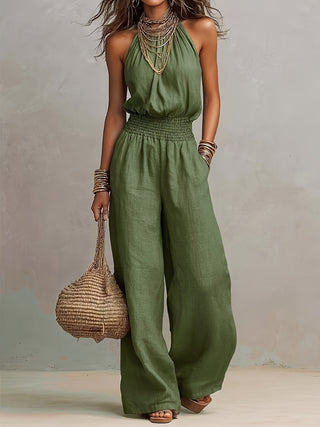 Combinaison pour femmes à col halter | jambes larges