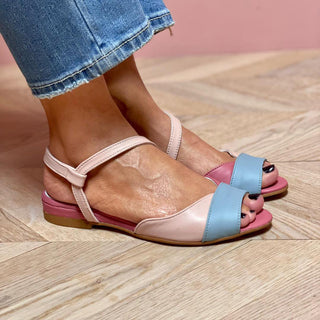 Damskie sandały colorblock | płaskie