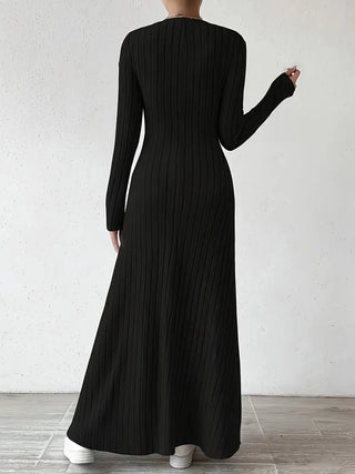 Women's Long Sleeve Maxi Dress | Ribbed Design
