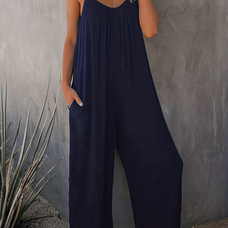 Combinaison femme avec bretelles spaghetti | Jambe large