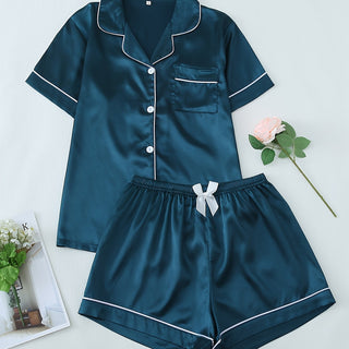 Women's Pajama Set | Button Closure Top & Shorts