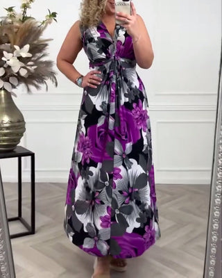 Damen Sommerkleid mit Blumenmuster | Maxi