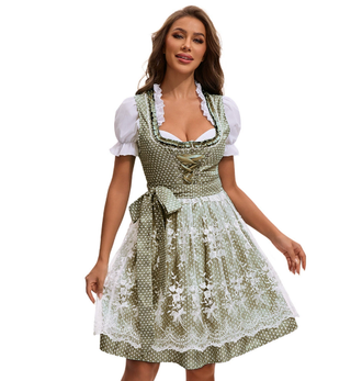 Damen Oktoberfest Dirndl Kleid | Puffärmel