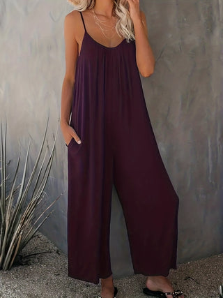 Combinaison femme avec bretelles spaghetti | Jambe large