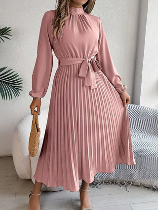 Damska plisowana elegancka sukienka | Midi