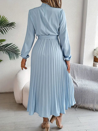 Damska plisowana elegancka sukienka | Midi