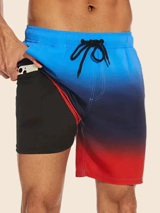 Herren Badeshorts mit Blumenmuster | Mit Kordelzug