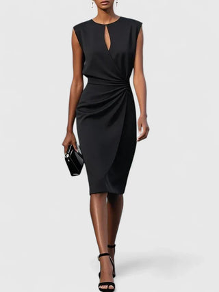 Vestido de noche fruncido para mujer | Midi