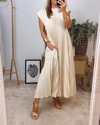 Robe d'été plissée pour femme | Maxi