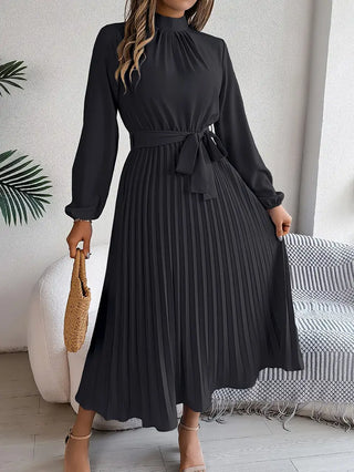 Damska plisowana elegancka sukienka | Midi