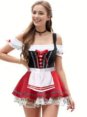 Damen Oktoberfest Dirndlkleid | Mini zum Schnüren