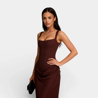 Women's Evening Dress with Square Neckline | Maxi