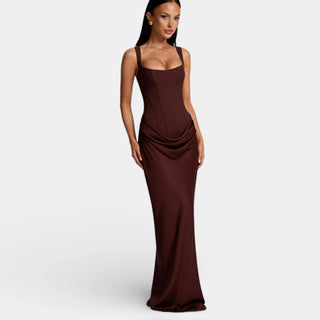 Women's Evening Dress with Square Neckline | Maxi