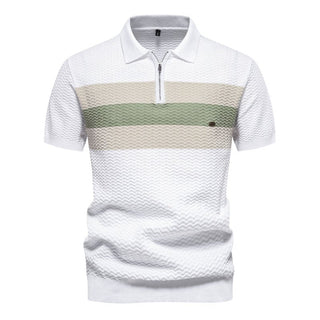 Polo de rayas para hombre con cremallera | Verano