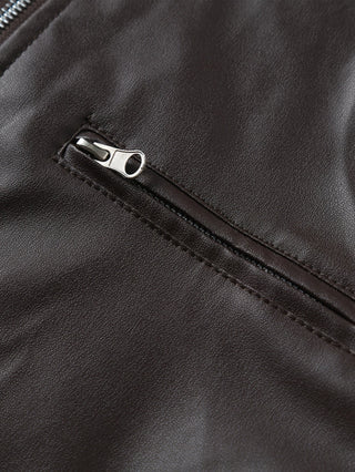 Chaqueta biker para hombre con cremallera | Cuello alto