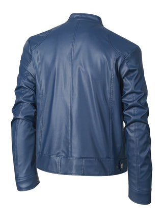 Chaqueta biker para hombre con cremallera | Cuello alto