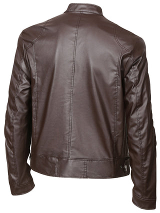 Chaqueta biker para hombre con cremallera | Cuello alto