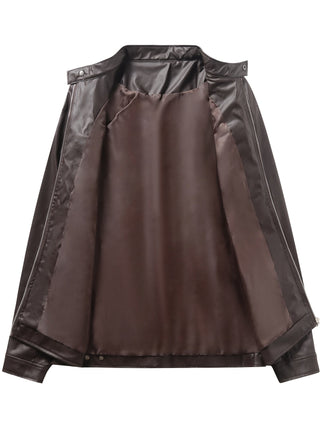 Chaqueta biker para hombre con cremallera | Cuello alto
