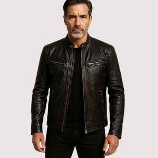 Herren Bikerjacke | Stehkragen