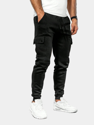 Herren Cargo Jogginghose Tunnelzug – Schwarz