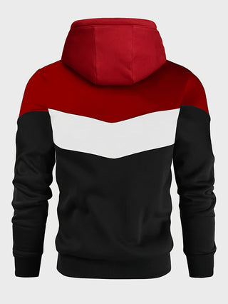 Sudadera con capucha color block para hombre | bolsillo canguro