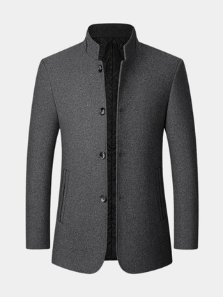 Manteau élégant homme à col montant | Coupe droite