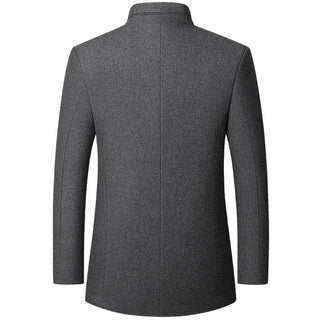 Manteau élégant homme à col montant | Coupe droite