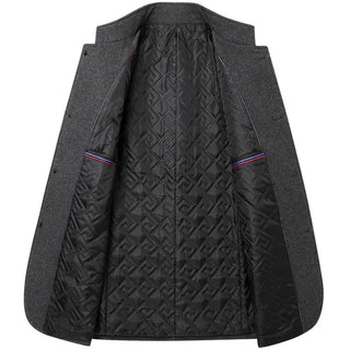 Manteau élégant homme à col montant | Coupe droite