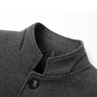 Manteau élégant homme à col montant | Coupe droite