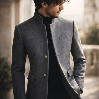 Manteau d’hiver élégant homme | Avec col montant