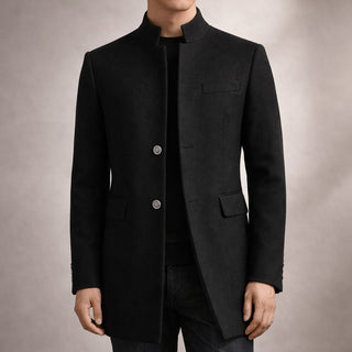 Manteau d’hiver élégant homme | Avec col montant