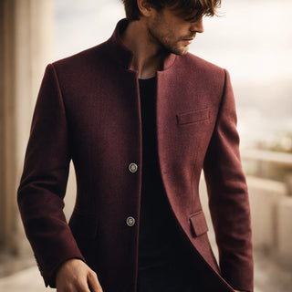 Manteau d’hiver élégant homme | Avec col montant