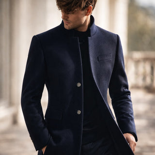 Manteau d’hiver élégant homme | Avec col montant