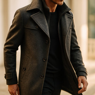 Manteau d’hiver élégant pour homme | Col à revers